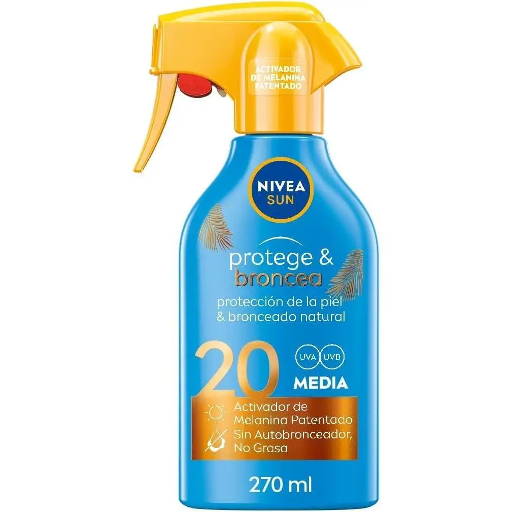 NIVEA Sun Protege & Broncea Spray SPF 20-30-50doble efecto estimula el bronceado natural de la piel 270 ml