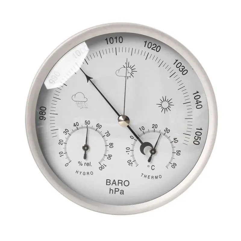 Ulisem analog weather station for indoor and outdoor use with stainless steel frame and elegant design. Includes barometer, hygrometer and thermometer (macaron).