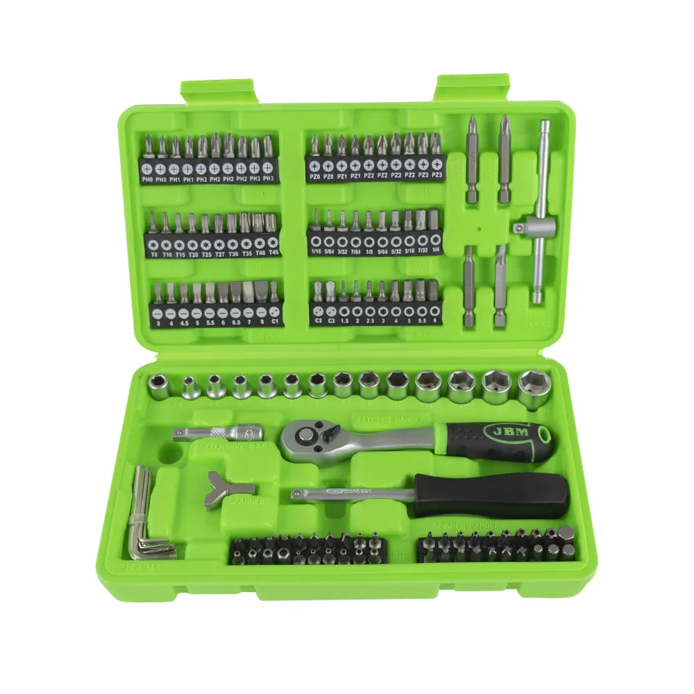 54953 model JBM tool case with 130 cups and tips 1/4 PCs-full set of hand tools for home. Motorcycle, car and engine, excellent price