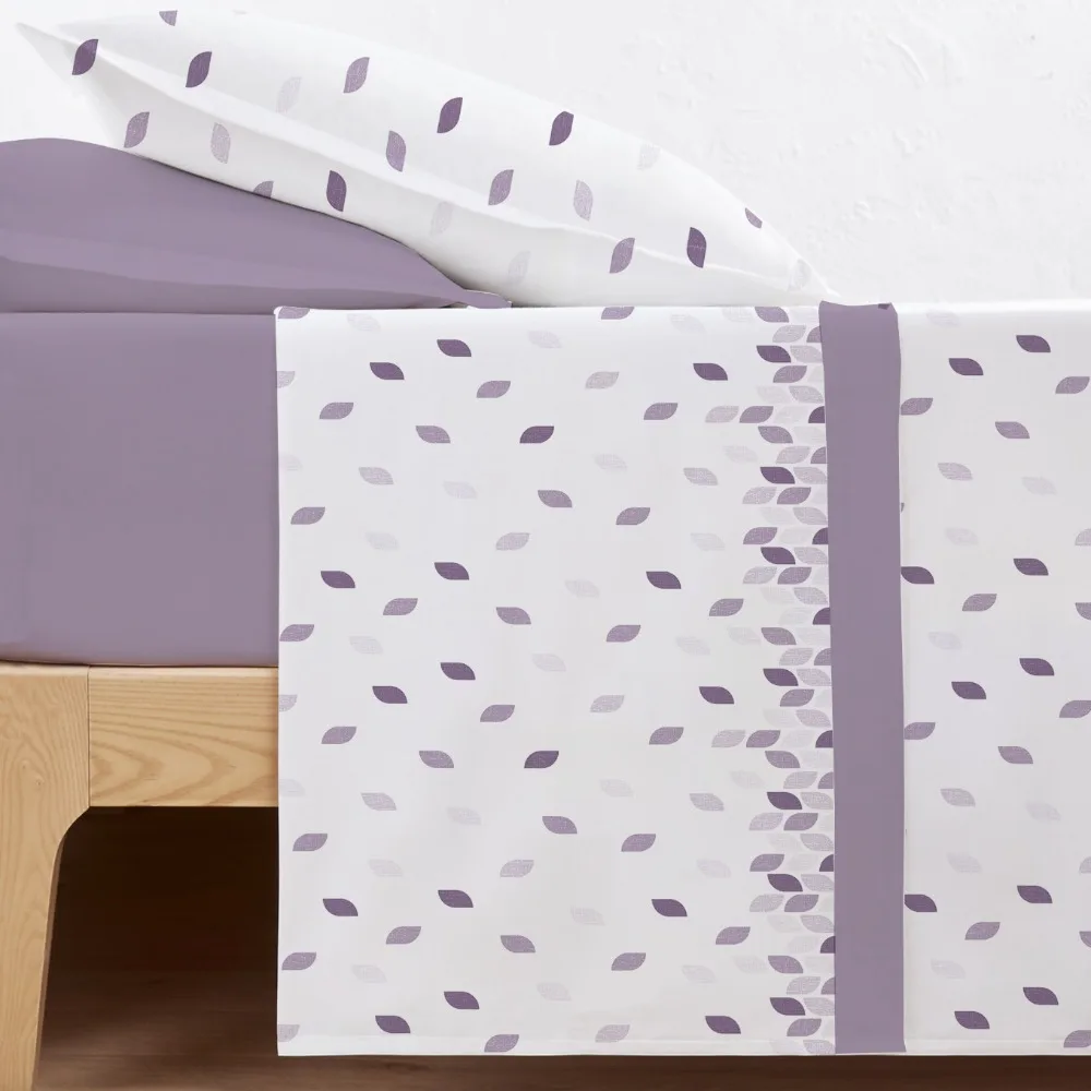 CARPE DIEM Sabanas Invierno térmicas de Coralina Estampadas, Doble Cara Térmica Mod. FORMAS Malva  para Cama 90,105,135,150 y 180 .Gramaje 200 gr/m extra suave