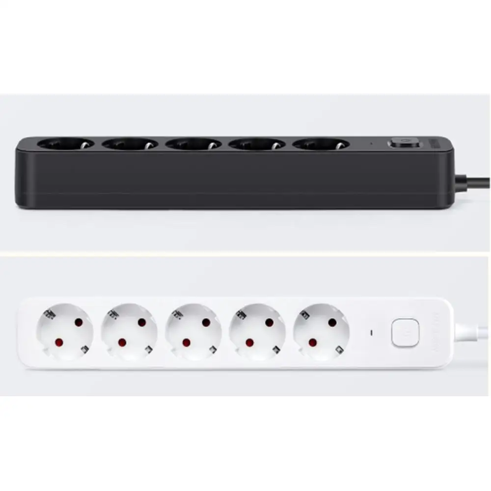 Aigostar Regleta Enchufes, Alargador Enchufe de 5 Enchufes con Interruptor, Negro GE0501