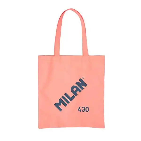 Milan serie 1918 tote bag bolsa de tela - tamaño 50x38x41cm - asa larga 27cm - tejido 'ripstop' - color rosa