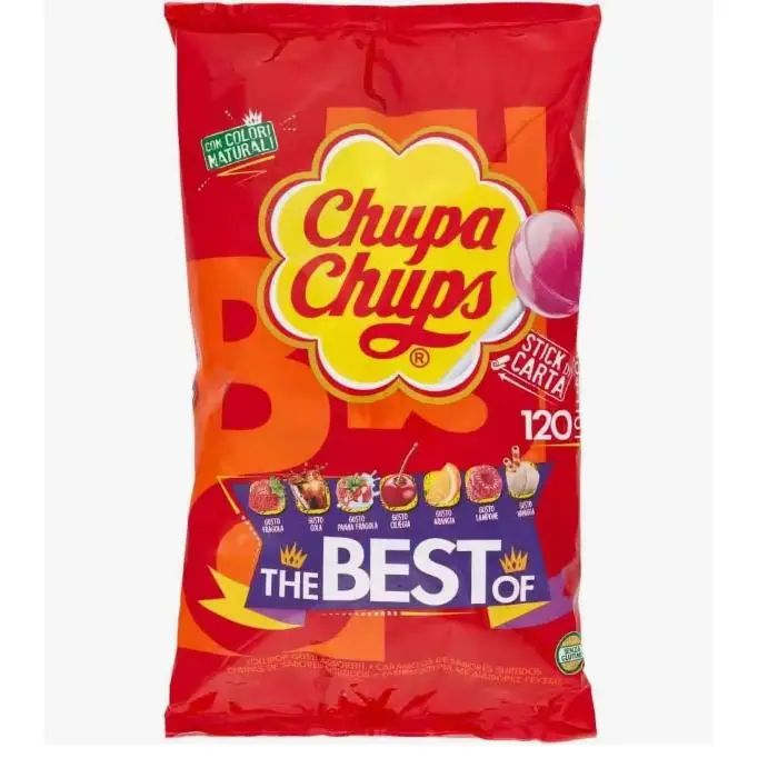Chupa Chups Original - Bolsa 120 Chupa Chups - Sabores Surtidos Frutas - ChupaChups - Caramelos con Palo - ORIGINAL