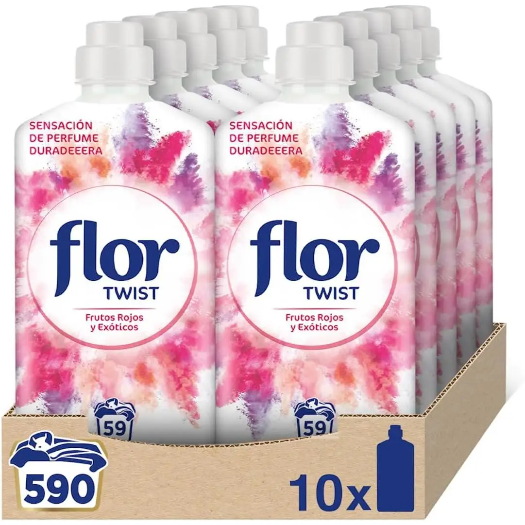 PACK de 10 - botellas de Suavizante FLOR para la ropa aroma TWIST, 590 dosis