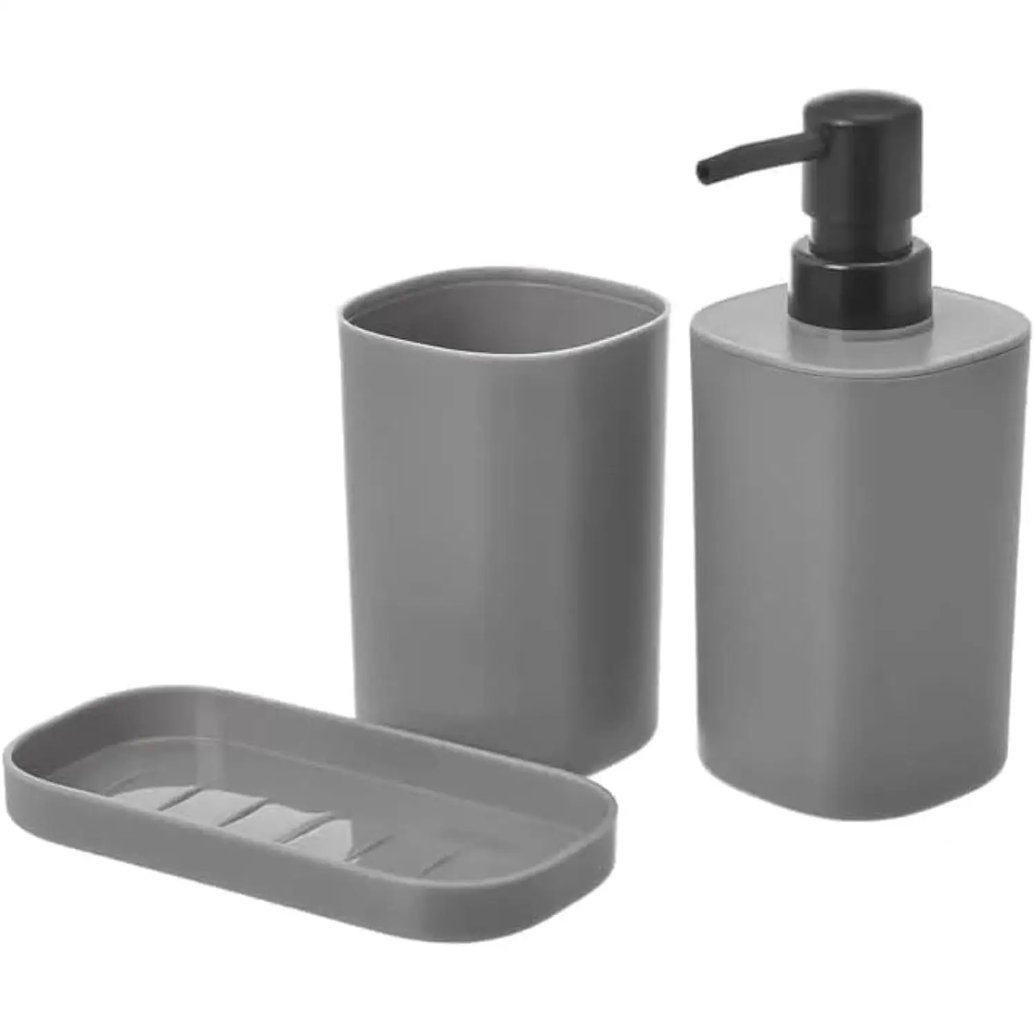 C.A | Kit de Baño 3 Piezas 🛁 | Accesorios para Lavabo | Dispensador, Vaso y Bandeja