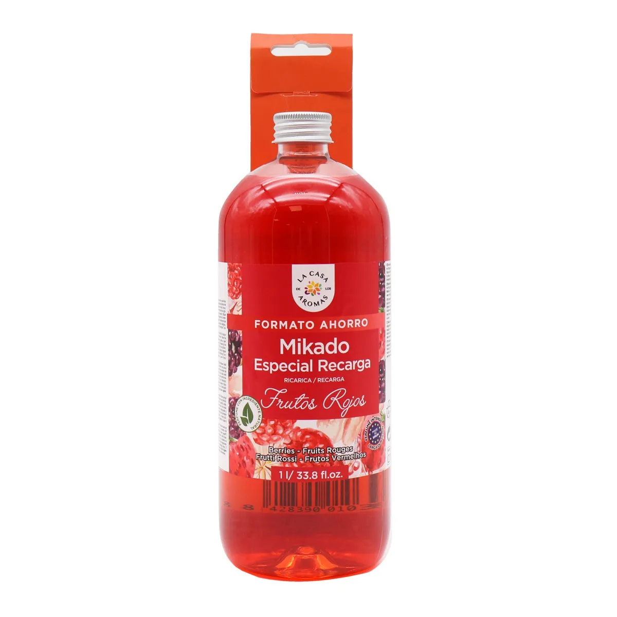 La Casa de los Aromas Mikado Reposicion FRUTOS ROJOS  botella 1 Litro con 15palitos de recambios Ambientador Fragancia DURADERA 1000ml Calidad garantizada