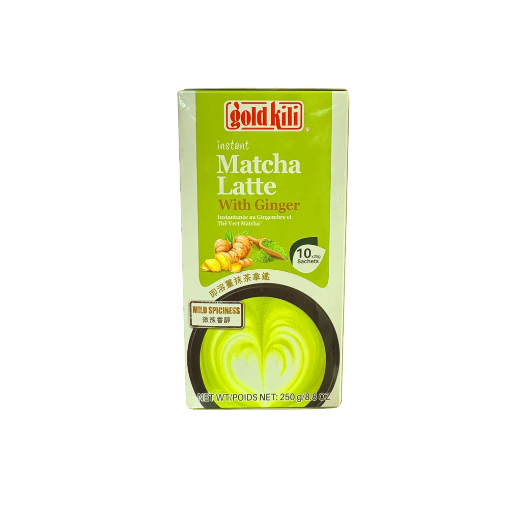 Matcha Latte Instantáneo con Jengibre Gold Kili – 10 Sobres (250 g)