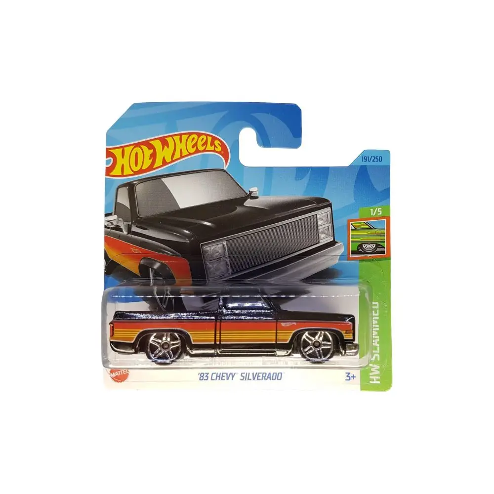 HOT WHEELS - HW SLAMMED - '83 CHEVY SILVERADO (191/250) - BLACK (HALF CARD), HW191_ASS33, TIENDA CON LICENCIA OFICIAL