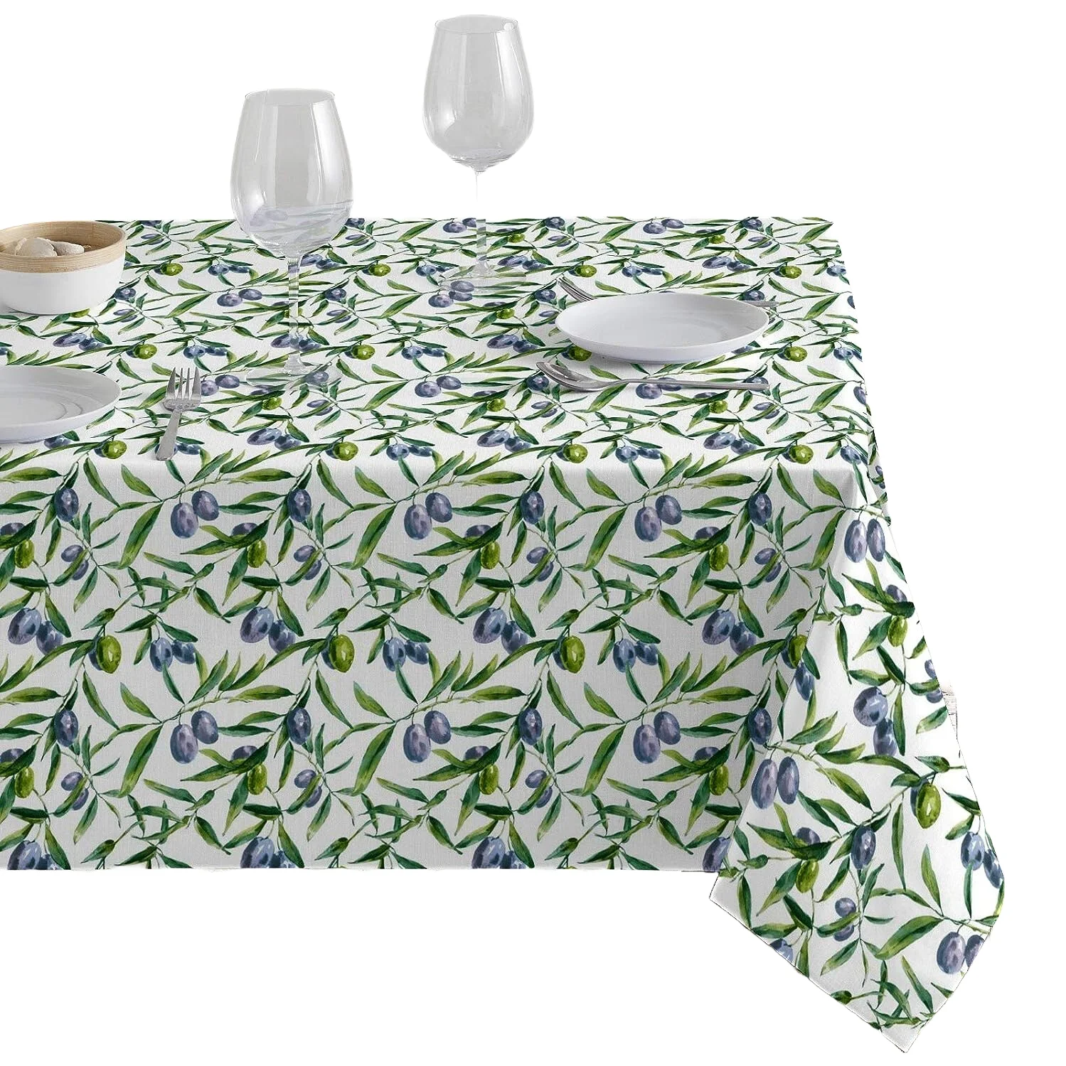 Anti-stain tablecloth (olives) Ideal for indoor and outdoor-GADETEX