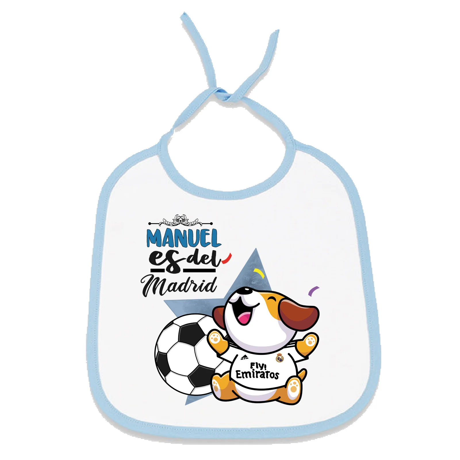 Babero personalizado nombre de bebé equipo de fútbol, niño y niña