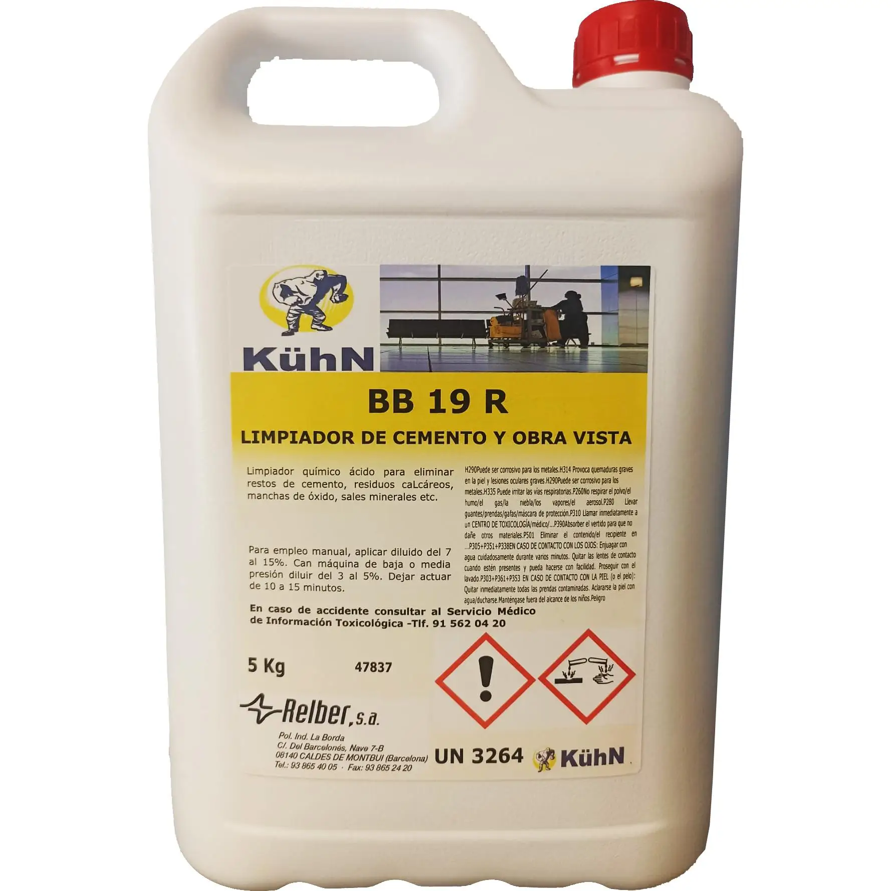 Relber LIMPIADOR DE CEMENTO Y OBRA VISTA BB19R KÜHN 5L