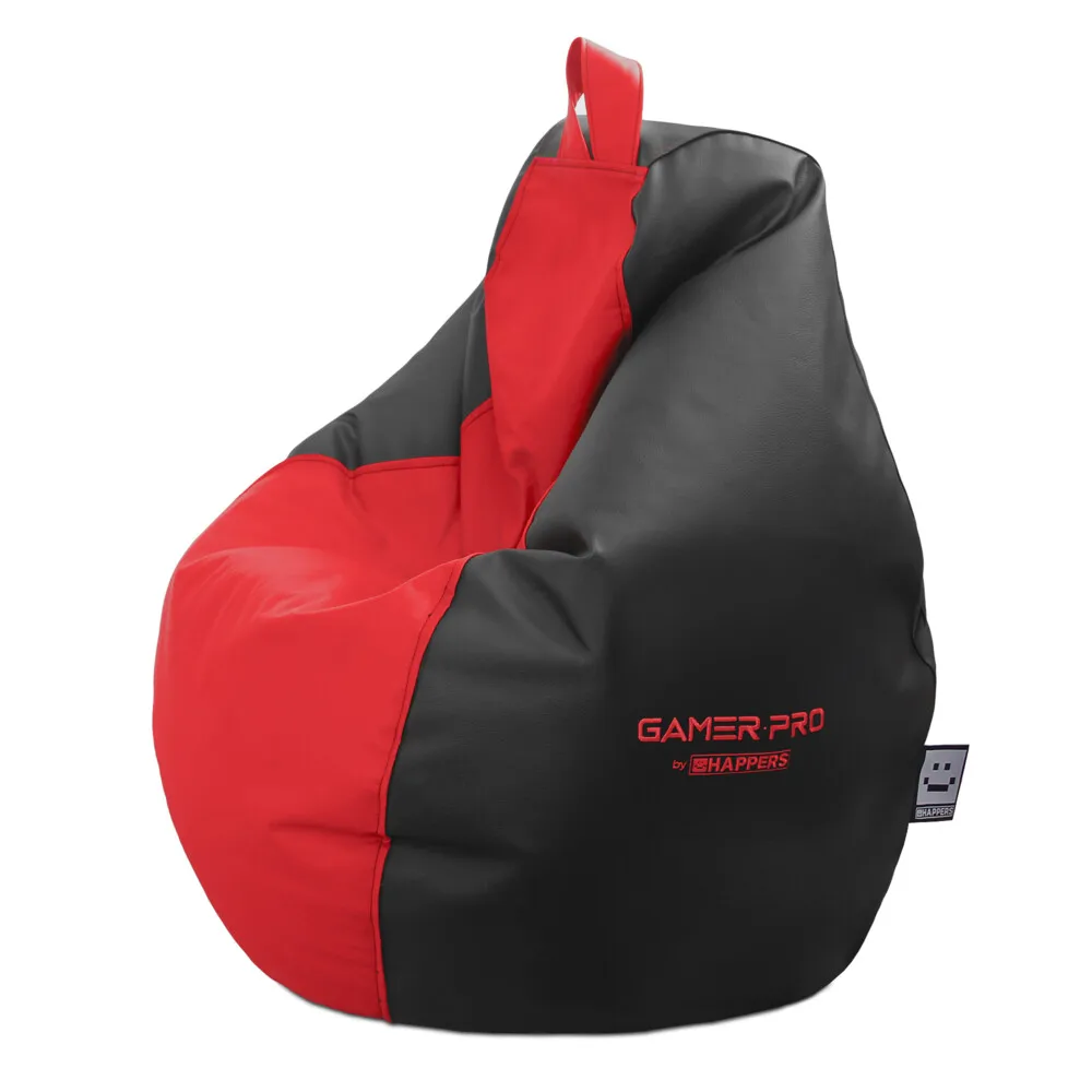 Puff Gamer PRO Polipiel Rojo XXL. Ideal para Jugar con tu Playstation, Xbox, Switch. HAPPERS - Cómodo, ligero y resistente. Make it Happers®