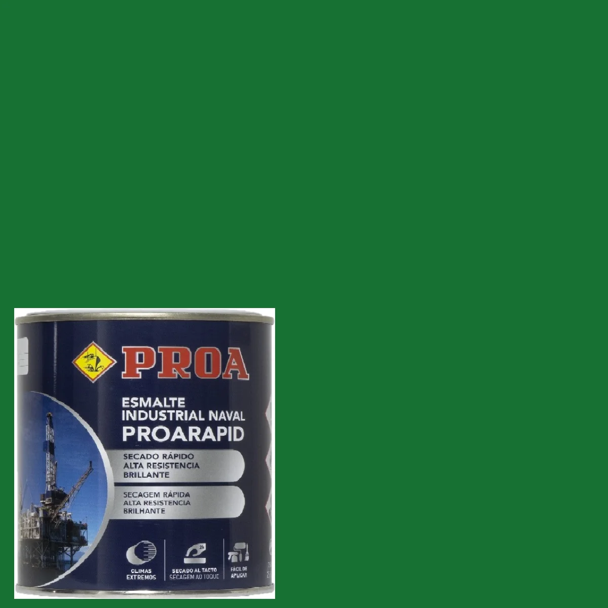 PROARAPID NAVAL and INDUSTRIAL enamel bow. Meadow Green Ral 6001. 750 ML. Bright. Fast drying enamel and high hardness