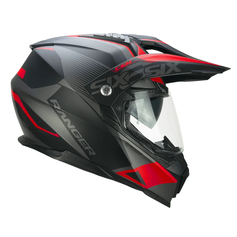 Casco Trail CGM 666G Twin Ranger - Negro Rojo