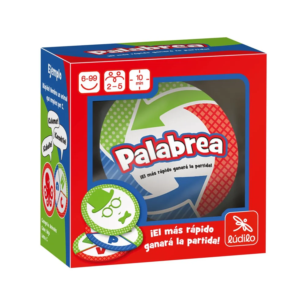 Juego Palabrea. ¡Un clásico entre los juegos de palabras! Contiene 60 cartas. (Ludilo 80305)