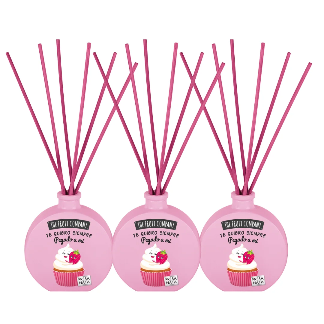 Pack de 3 ambientadores de the fruit company. Ambientador de mikado con varillas con aroma a sandía. los mejores aromas los aromas más virales y divertidos para tu hogar en la empresa frutera fraganci