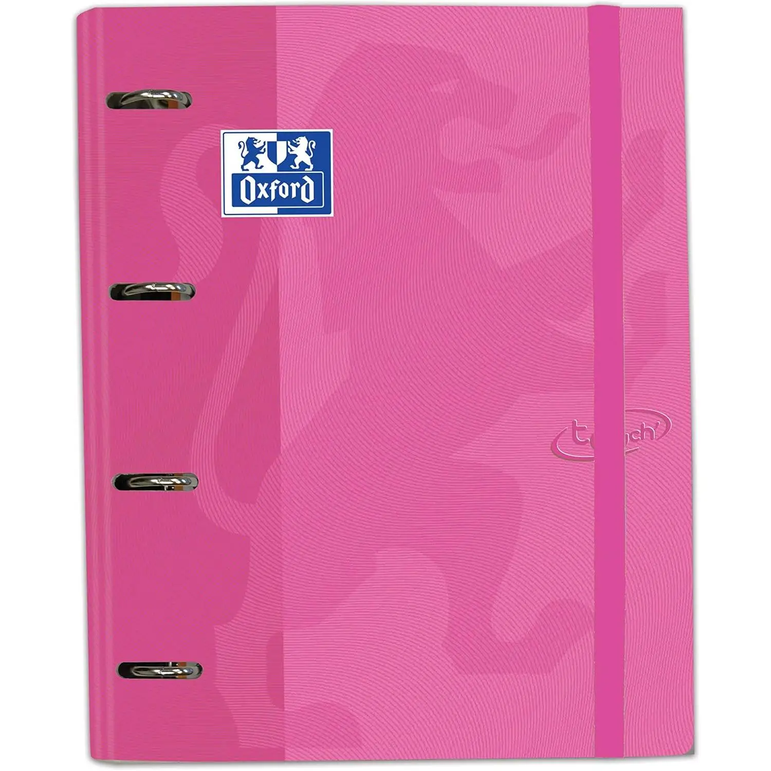 Archivador 4 anillas con recambio y goma Oxford TOUCH, Tapa Extra dura A4+ con Recambio 100 Hojas, Cuadrícula 5x5