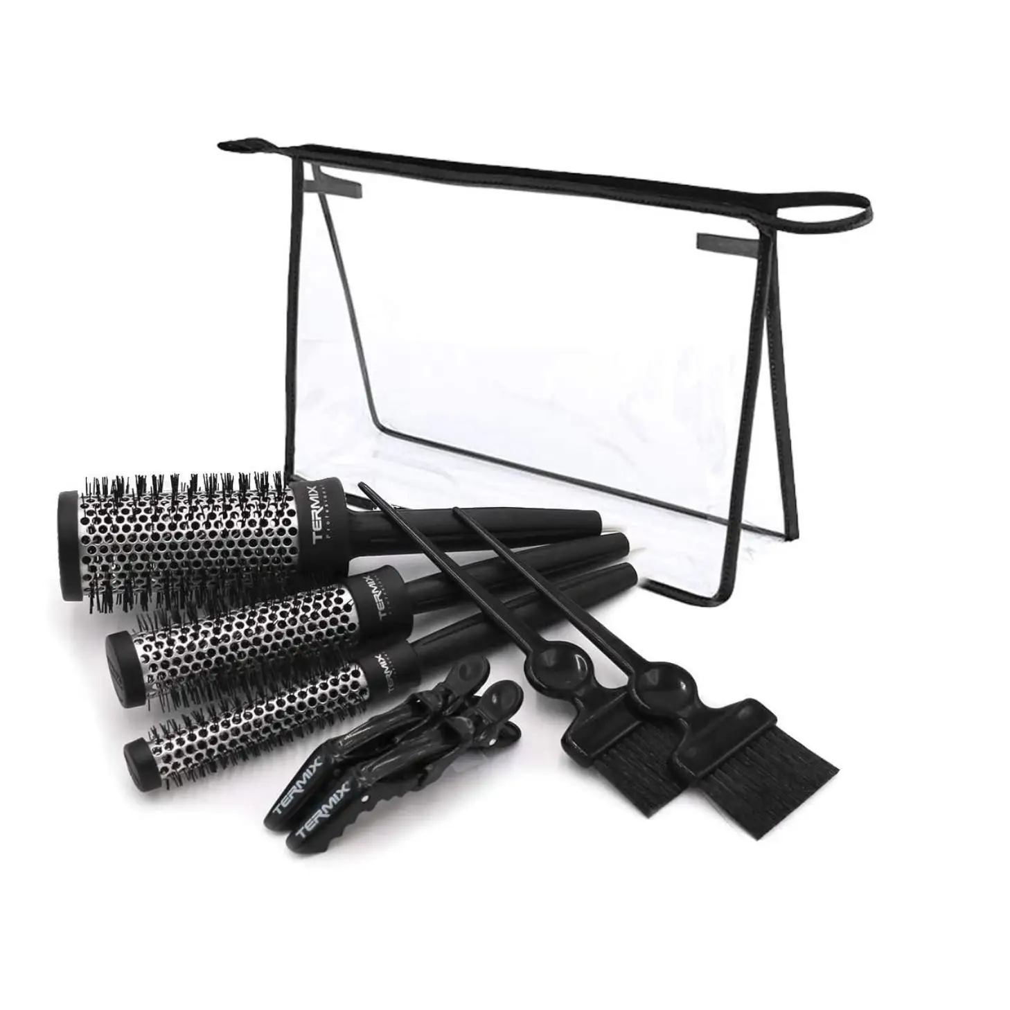 Pack de cepillos TERMIX ACADEMIA 3 diámetros con paletinas + pinzas + neceser