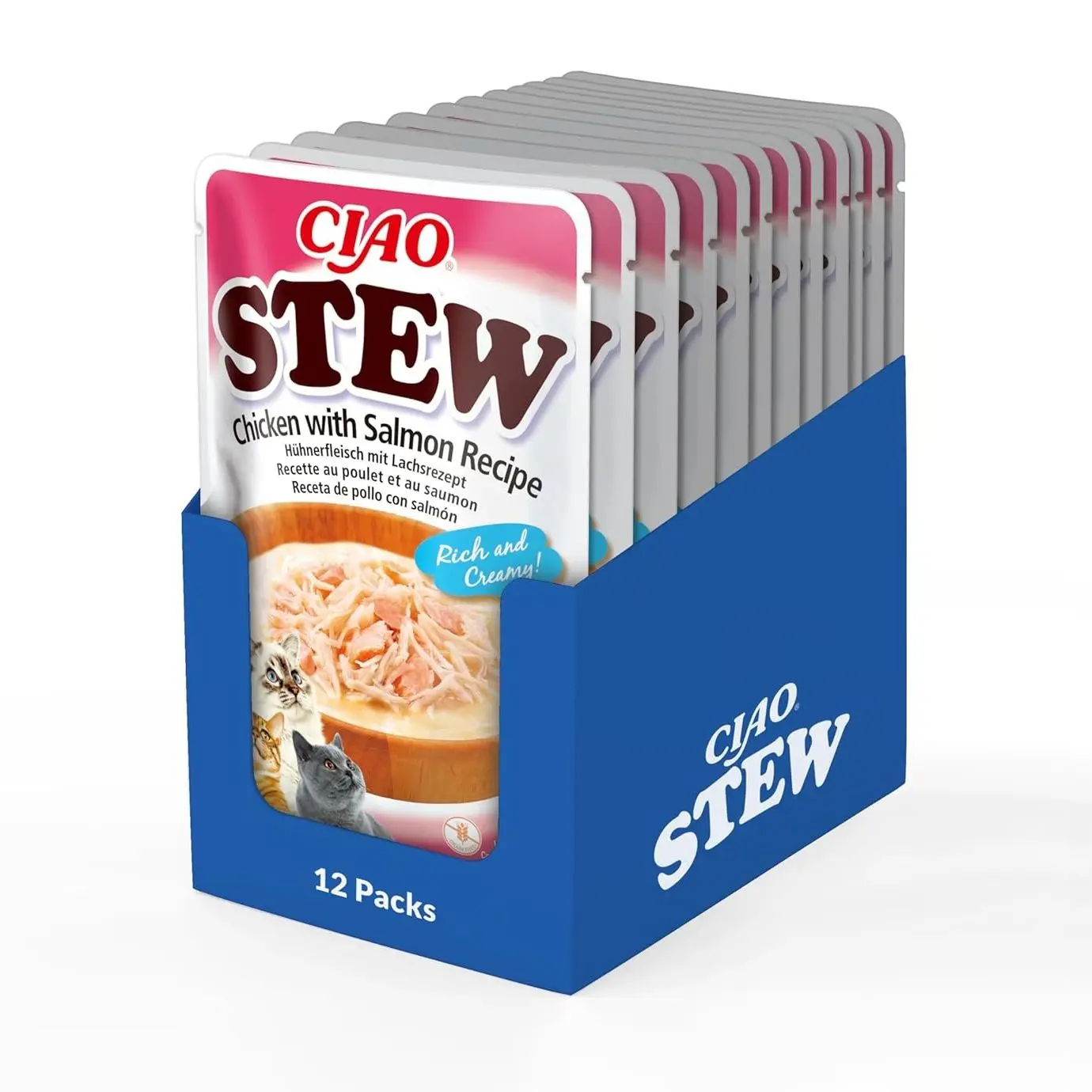 Churu Stew Estofado De Pollo y Salmón Sobre Para Gatos - 12 unidades x 40gr