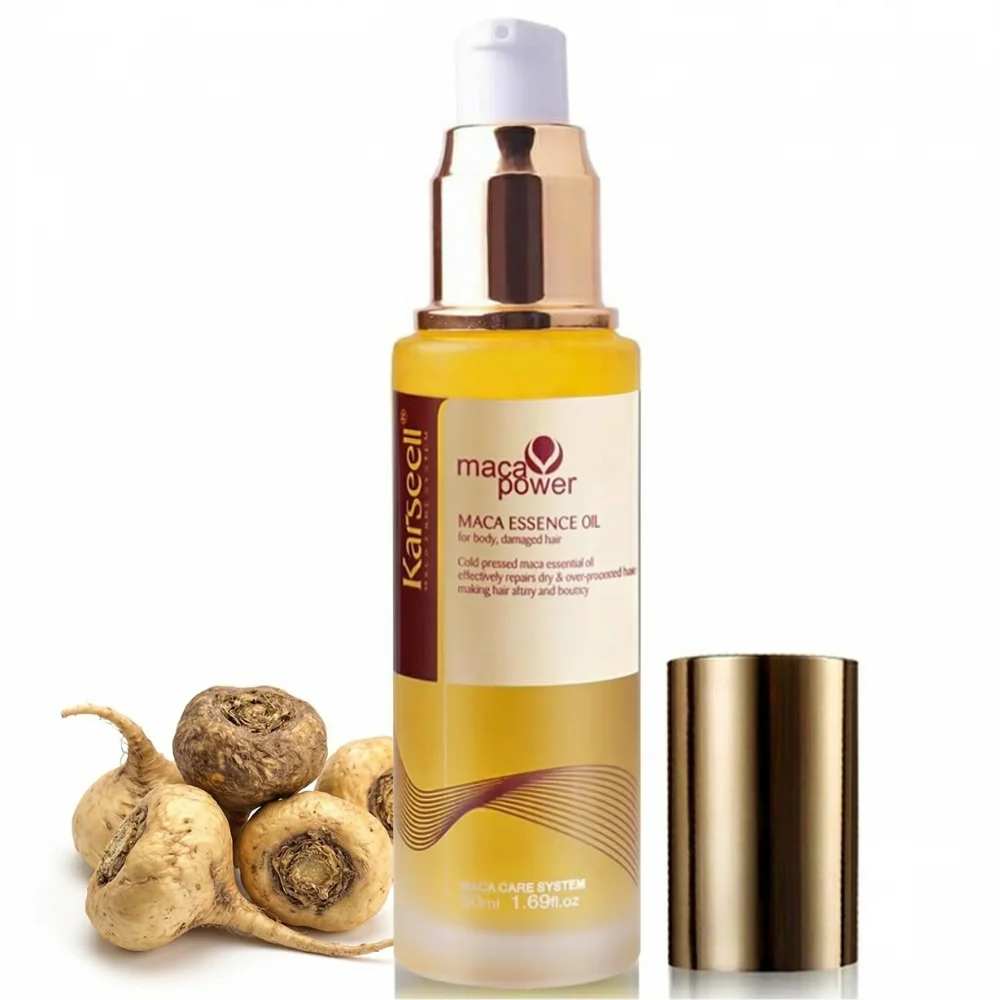 KARSEELL Sérum Capilar Profesional Aceite de Argán Karité Hidratación Reparación Brillo Antifrizz Alisado Nutritivo Puntas Abiertas Cabello Seco Dañado Teñido Rizado Piel y Uñas Sin Sulfatos 50ml