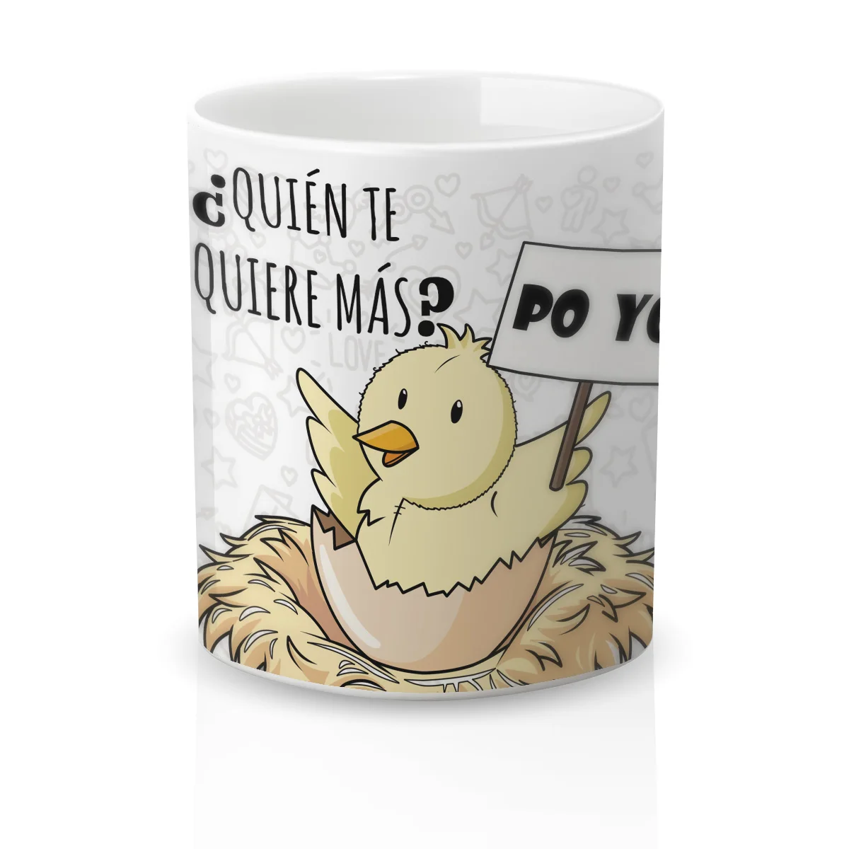 Taza cerámica Regalo Original Amor y Amistad. Resistente 100% al microondas y lavavajillas. Taza con Frase Quien te quiere mas ¡PO YO!