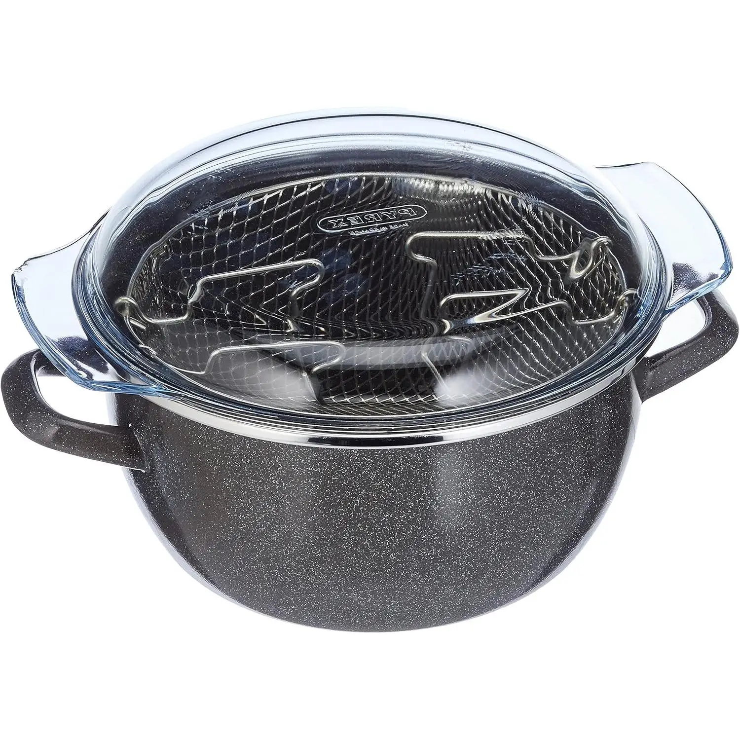 Magefesa Parma - Freidora con cestillo 24cm, 4.7 L, Acero Esmaltado recubrimiento esmaltado, limpieza lavavajillas apta para cocinas de gas, vitrocerámica y gas Fabricada en España