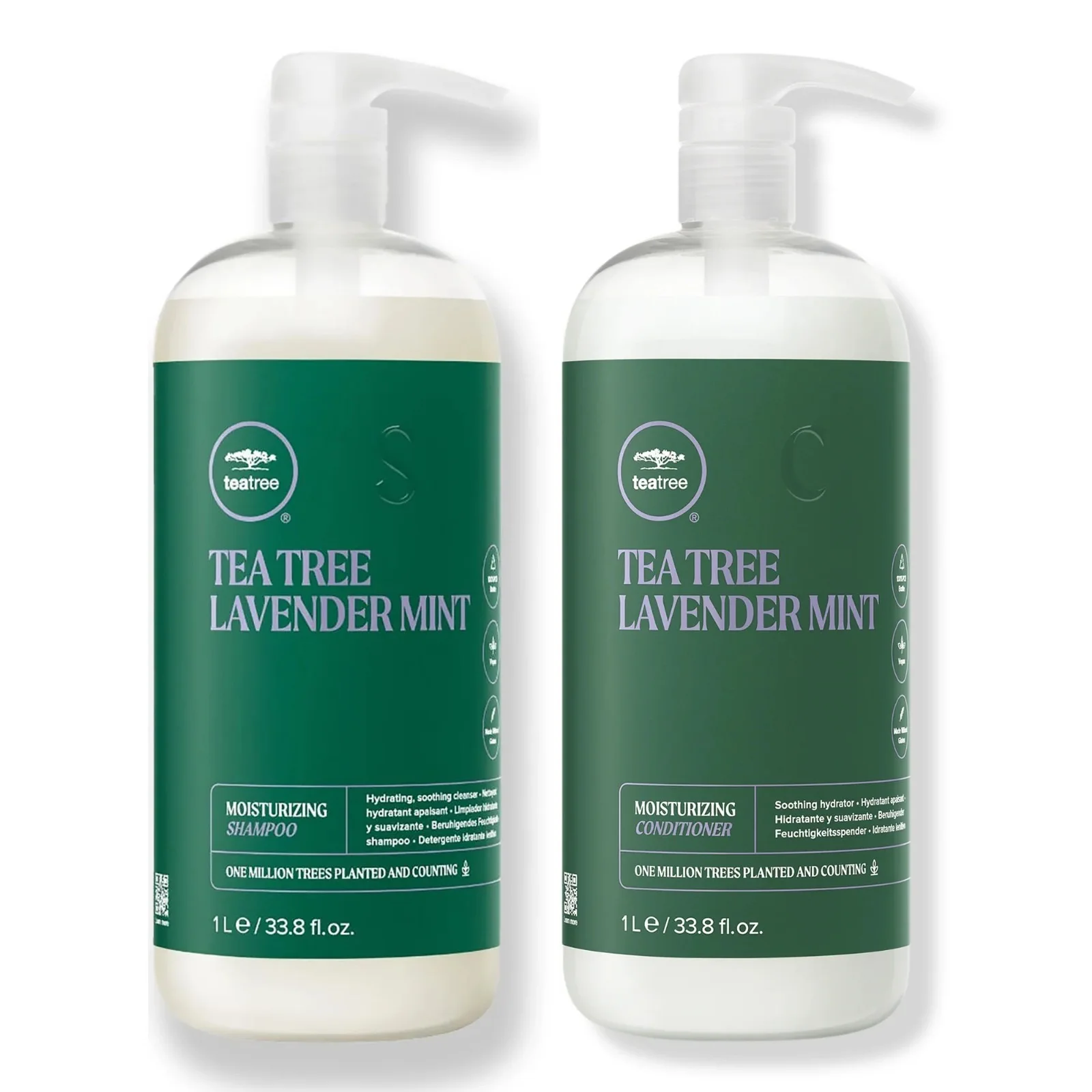 Paul Mitchell Tea Tree Lavender Mint Shampoo Champú + Mascarilla hidrata y suaviza el cabello 1L