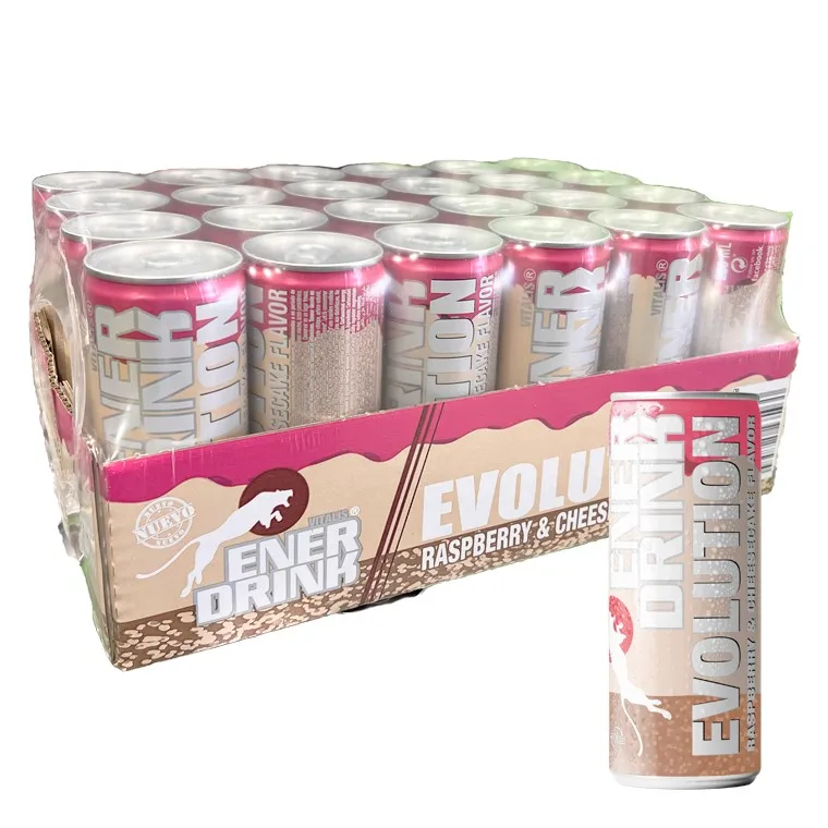 Enerdrink evolution bebida energetica Energy sabor frambuesa y tarta de queso 250ml caja 24u sabor top mezcla