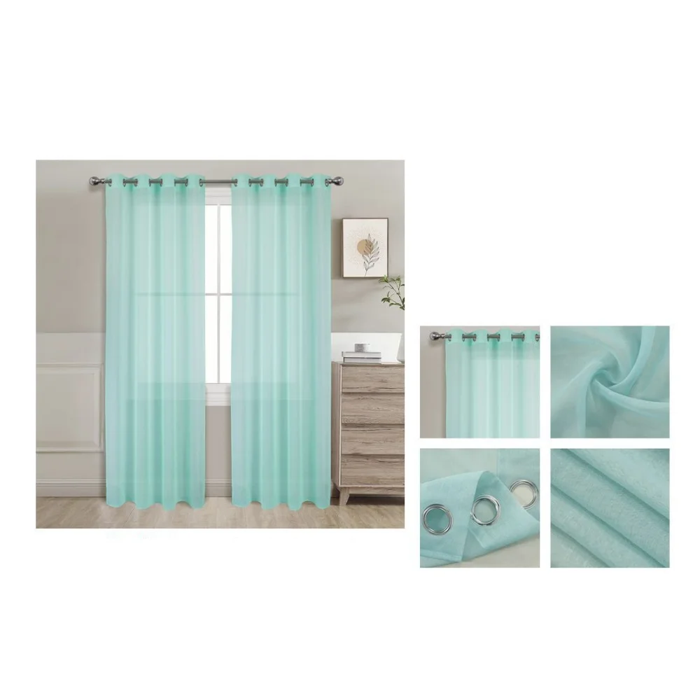 Pack de 2  Cortina Visillo Translúcida de salón / habitación Liso Colores Pack de 2 unidades 140 x