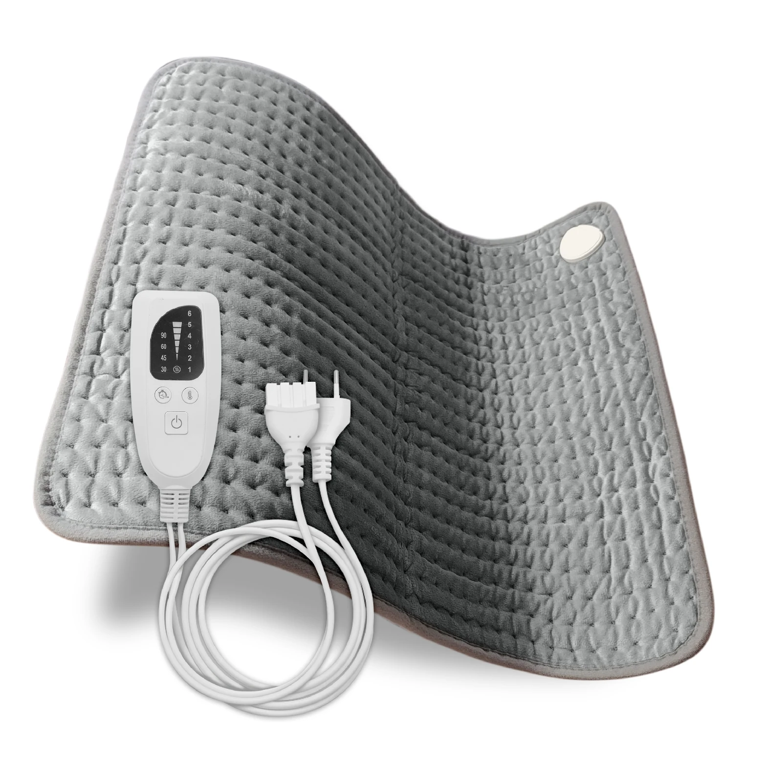 LED ATOMANT Manta Eléctrica Lumbar 60x50cm 150W, Función de Temporizado y Apagado Automático, 6 Niveles de Temperatura, Tejido Ultrasuave