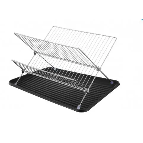Family Collapsible Heavy Duty Dish Drainer Acero Resistente 42x32x24cm Escurreplatos de Dos Niveles Antideslizante y Antioxidante