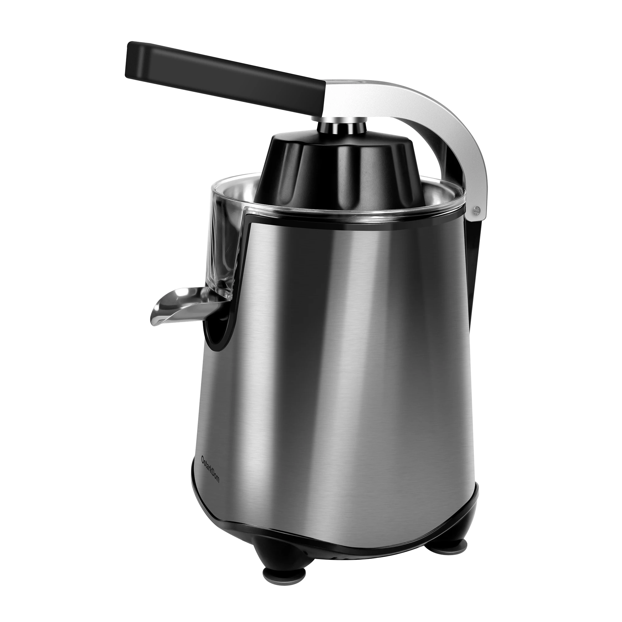 OstarkDom Exprimidor electricos de Zumo de naranjas o limon 400ml, extractor de zumos licuadora carrito auxiliar batidora smoothies Material de Acero Inoxidable, embudo transparente, Filtro de Acero