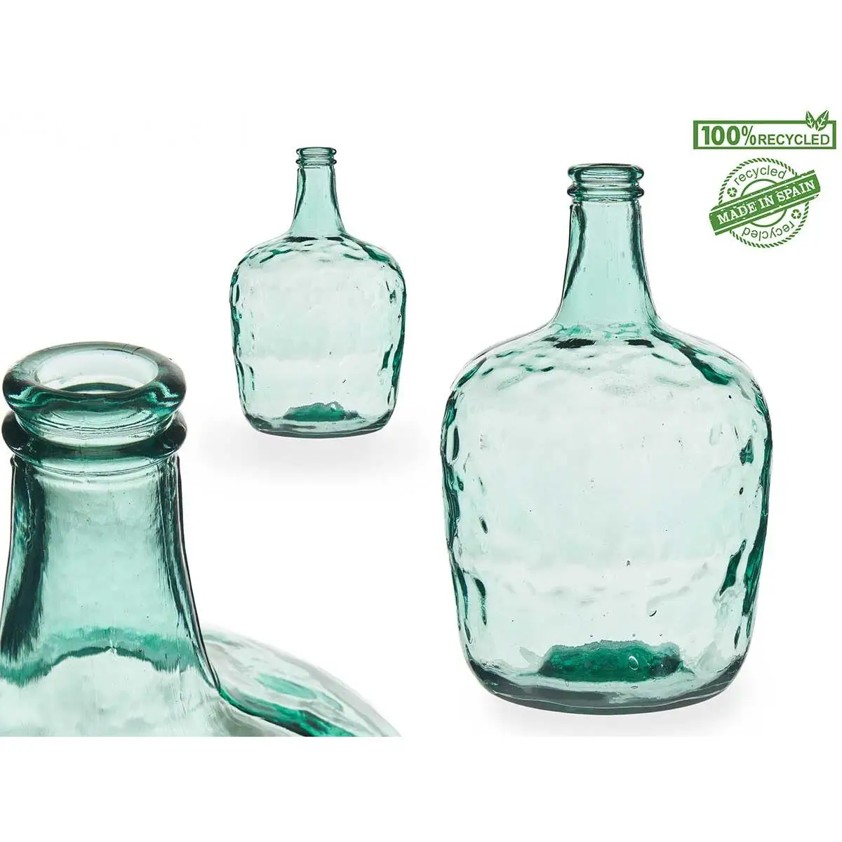 Factory Cuadros - Jarrón Decorativo Bakari de Cristal - Medidas 19 X 19 X 29 5 Cm - Capacidad 4L