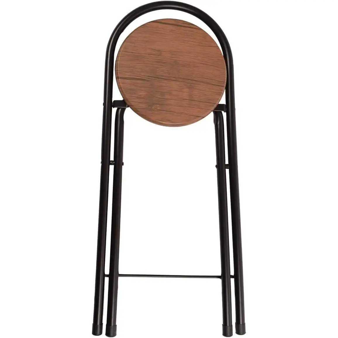 Taburete Plegable 80x40x45 cm  Elegante y Duradero en Negro y Plata con Reposapiés, Ideal para Cocina Thayba