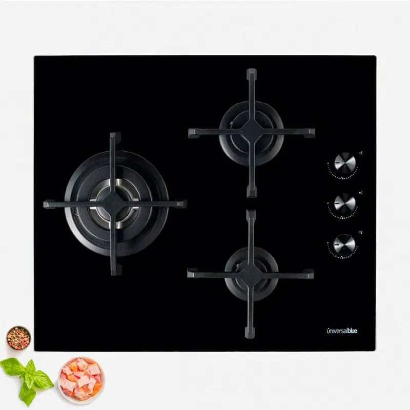 UNIVERSALBLUE Gas plate Universal Blue Maia B-plus 3 fires Crystal Black