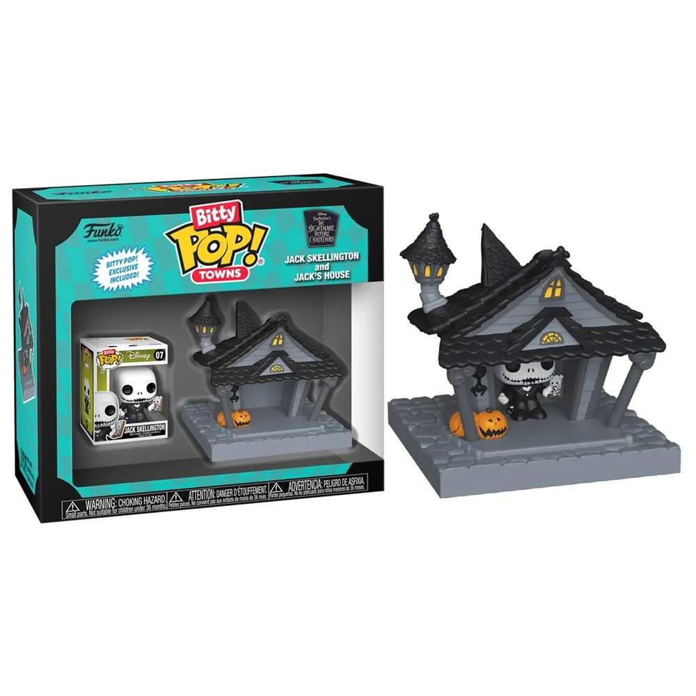 FUNKO BITTY POP! TOWNS: PESADILLA ANTES DE NAVIDAD -  JACK SKELLINGTON CON CASA DE JACK, 83683, FIGURA DE 2 CM, COLECCIONABLE DE VINILO, ENVÍO URGENTE 24-48 HORAS, TIENDA CON LICENCIA OFICIAL, DISNEY,