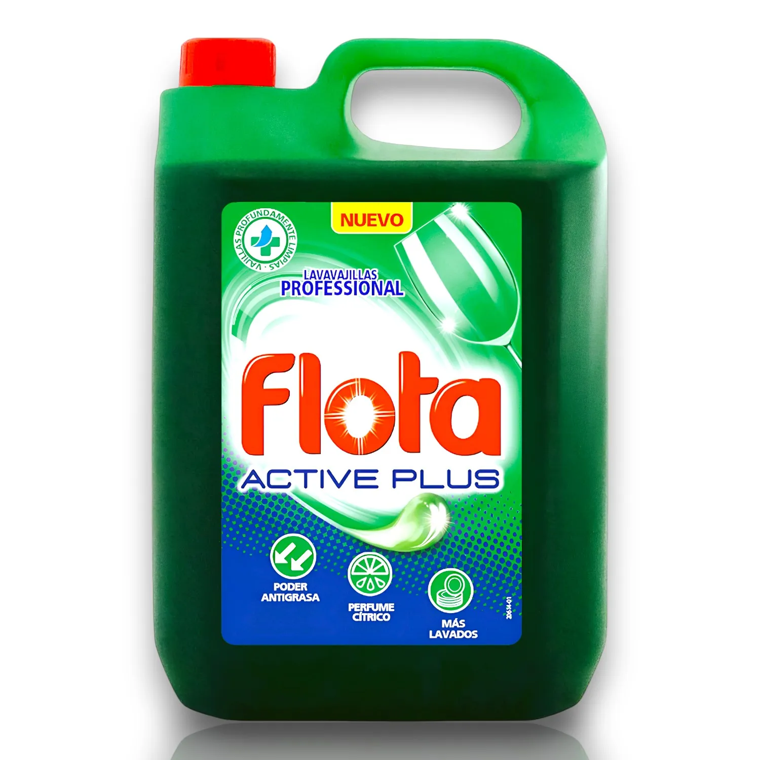 Lavavajillas Profesional Flota Active Plus - 4.5 Litros - Poder Antigrasa - Perfume Citrico - Diseñado para Uso Diario en el Hogar - Pack de 2 Unidades - FLOTA.