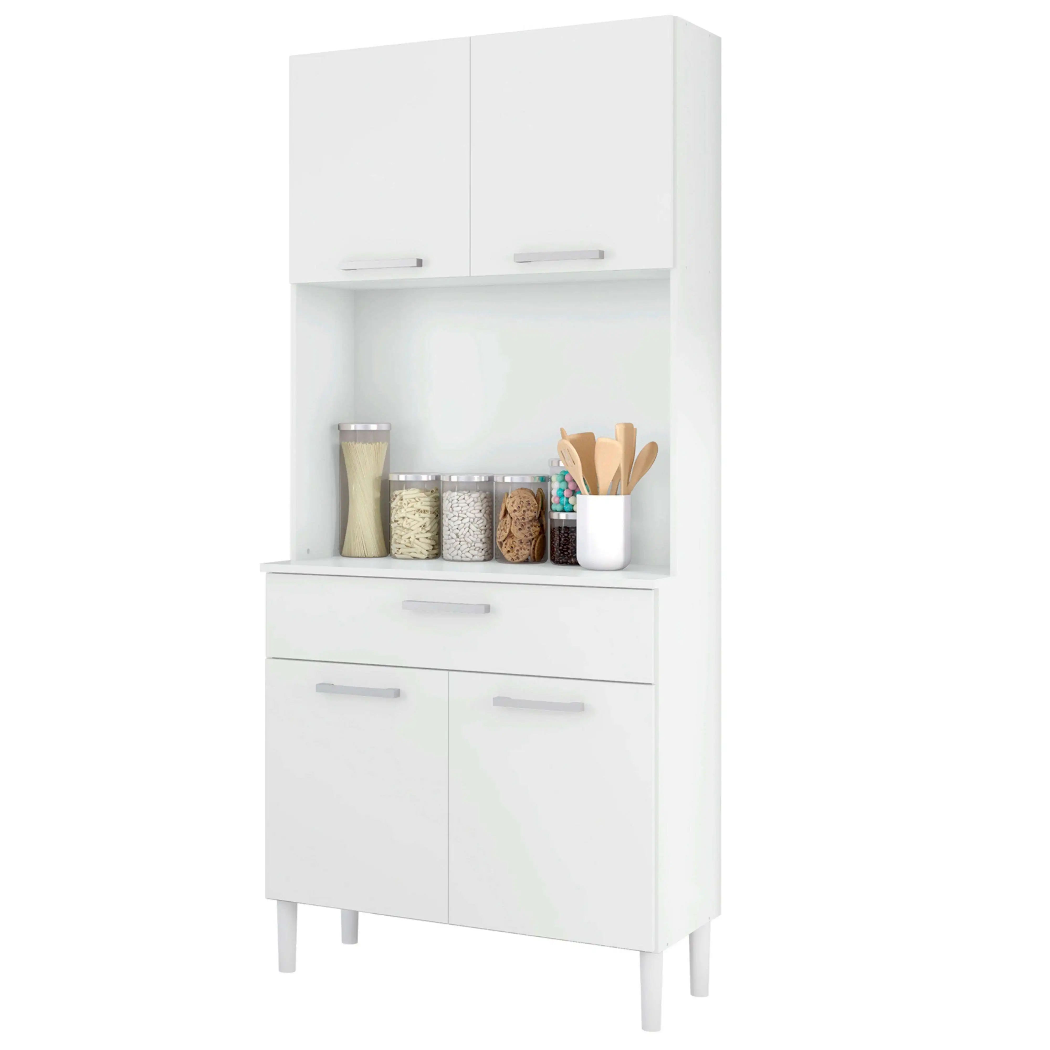 Miroytengo Armario Cocina Aparador 4 Puertas 1C Blanco 80x180 cm