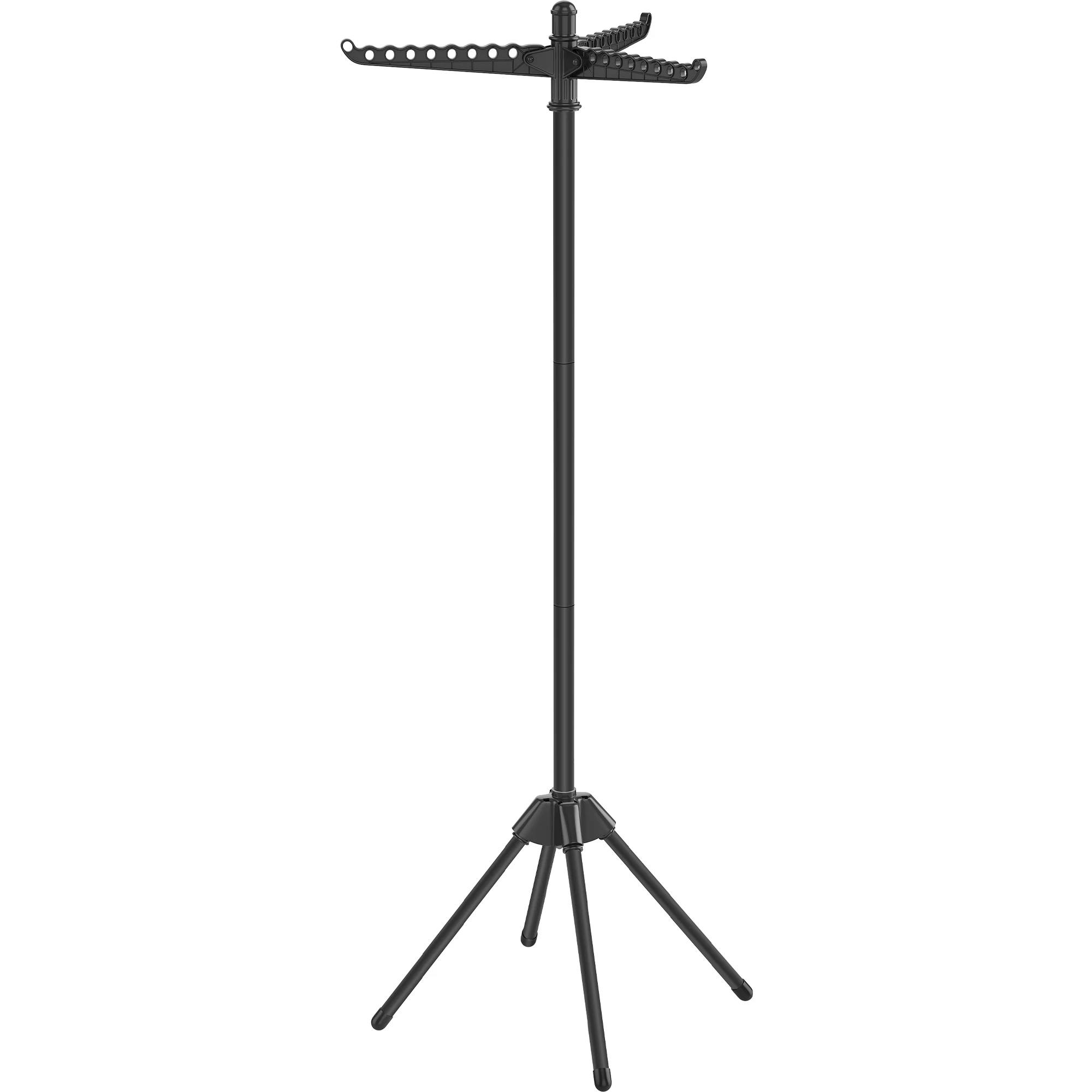 SONGMICS Tendedero, Tendedero de Ropa, 3 Brazos Giratorios para Colada, 4 Asas, para Interiores, Acero Inoxidable, para hasta 27 Prendas, 150 cm de Alto, Negro/Gris y Blanco/Blanco y Plata