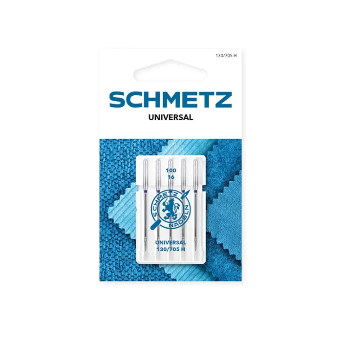 Estuche 5 Agujas Universal Schmetz Nº 100/16 Generos Gruesos