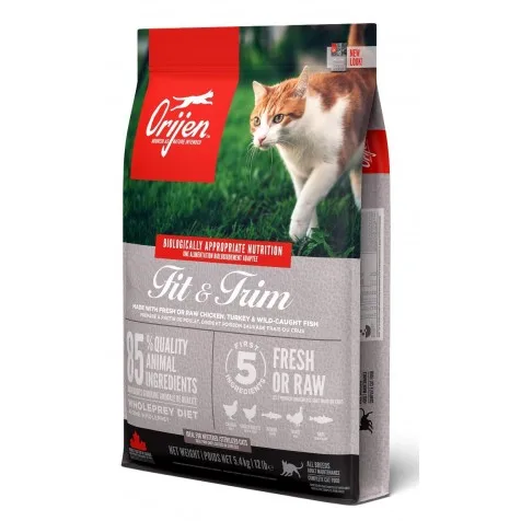 Orijen Fit & Trim Cat 5.4 Kg - Pienso para Gatos con Sobrepeso y Dieta Baja en Calorías