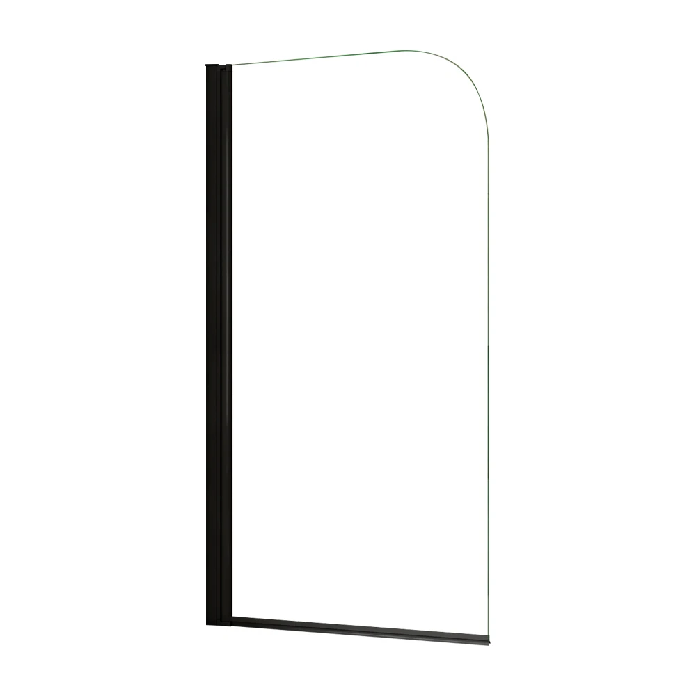 Mampara de Bañera Abatible,Vidrio Templado 5mm,Negro Mate, (78-80)X140cm