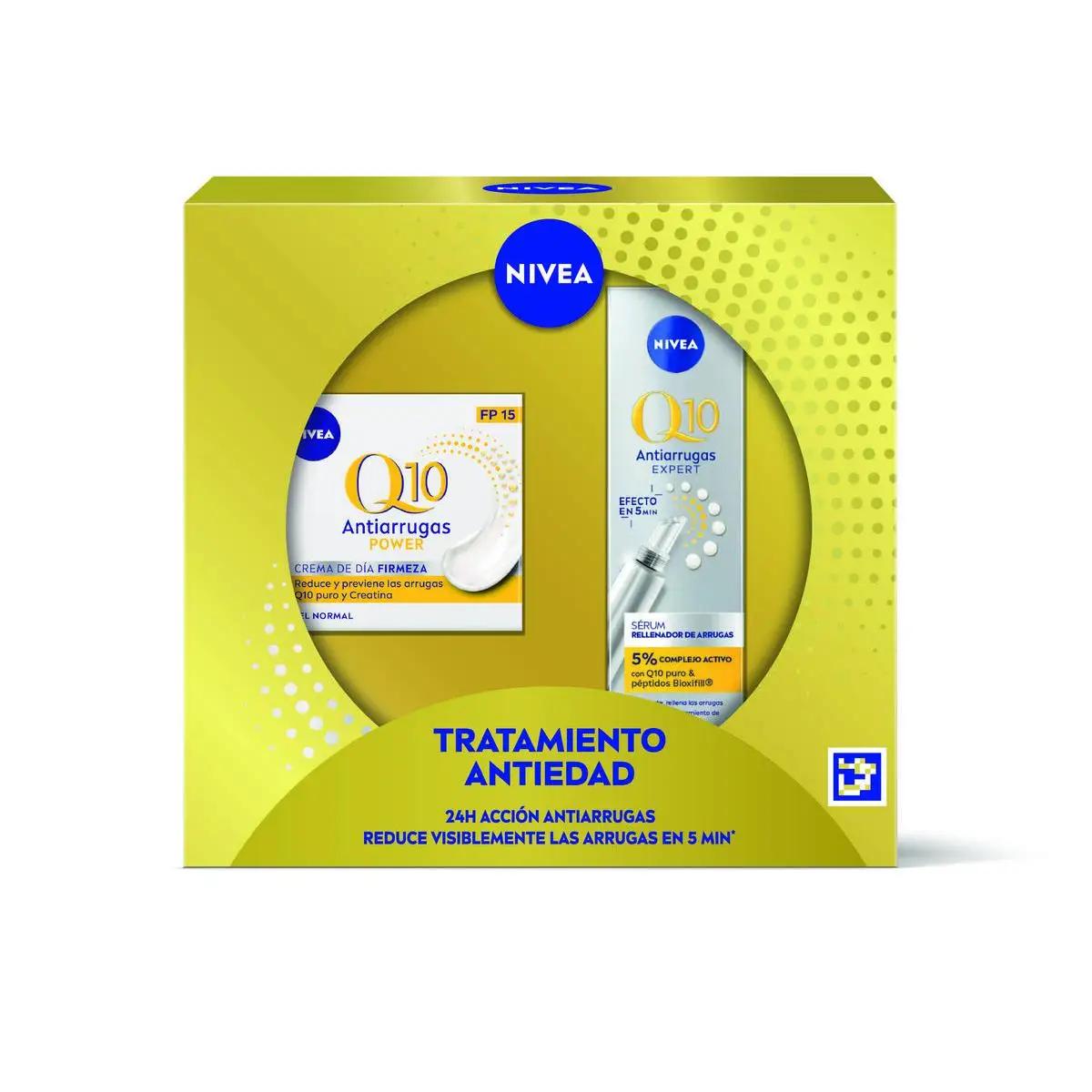 NIVEA Pack Q10 - Caja regalo con Crema de día FP15 y Sérum Facial - Tratamiento antiedad
