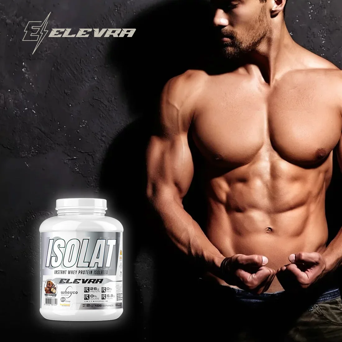 Elevra - pro isolate protein 2kg / our wheyco premium whey protein isolate formula ®   It is pure protein of high biological value and contains a complete profile of amino acids with bcaas that will help you increase your muscle mass