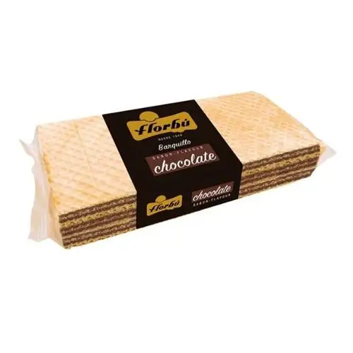 Barquillo de chocolate paquete.Cajas de 14 paquetes, de 200 gramos cada uno.N /