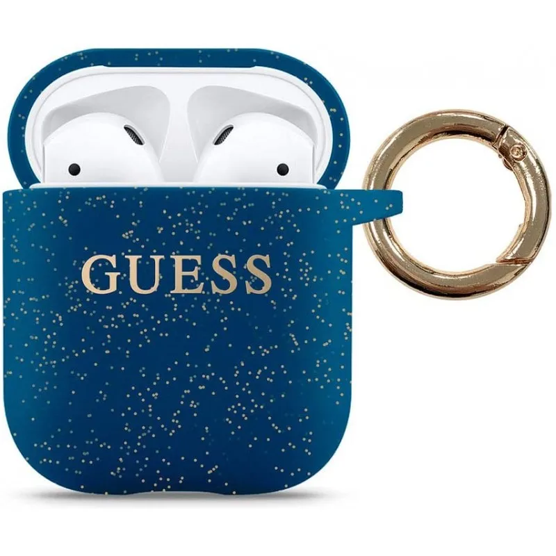 Guess silicone case for apple airpods 1 airpods 2 blue - Product Main Image