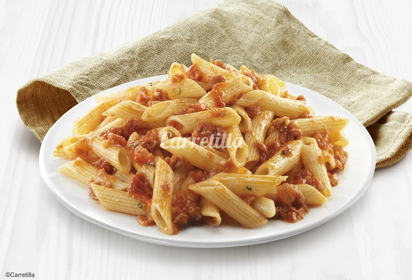 Wheelbarrow macaroni Bolognese 10 units of 325 g (ready dishes with selected ingredients, no preservatives, no coloring and no palm oil). Ready in two minutes.