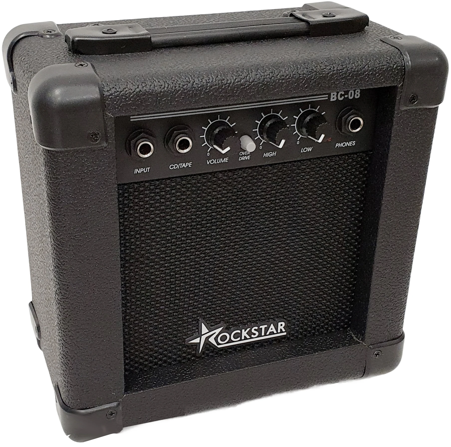 ROCKSTAR MUSIC-electric guitar amplifier BC08-0357 | 10W power | 5 Full Range speaker | Clean and Drive channels | Earphone output, auxiliary input CD/Tape