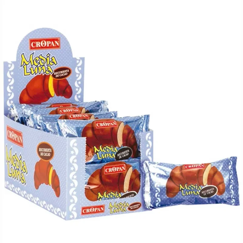 Media Luna Cropan Recubierta de Chocolate - Pack de 12 Unidades - Medias Lunas Chocolate Cropan