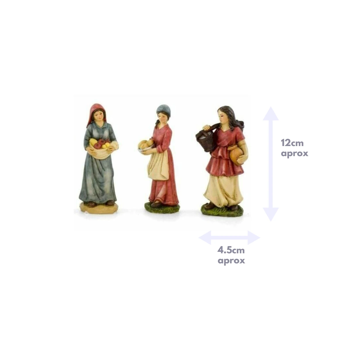 Gerimport Christmas Figures Set of 6, 13cm Resin Pastors for Christmas Decoration, Realistic Detail for Nativity Scene, Durable and Versatile for Indoor/Outdoor Use.